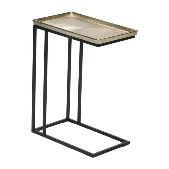 Side Table with Cast Top - Gold, Metal