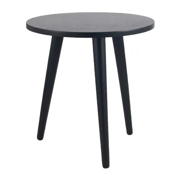 Side Table with Classic Design - Black, Pine