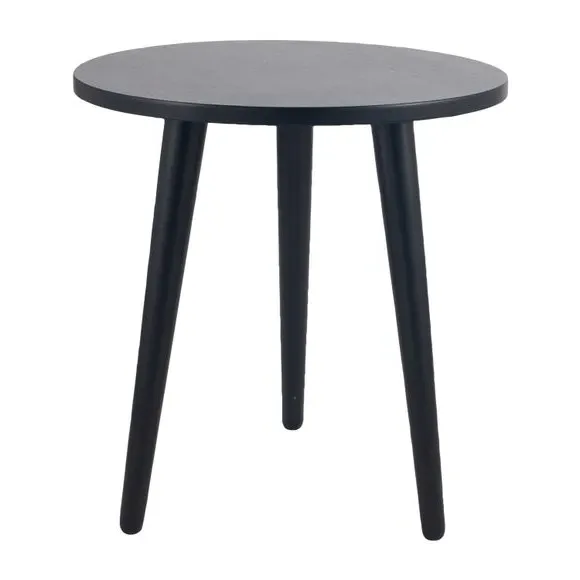 Side Table with Classic Design - Black, Pine