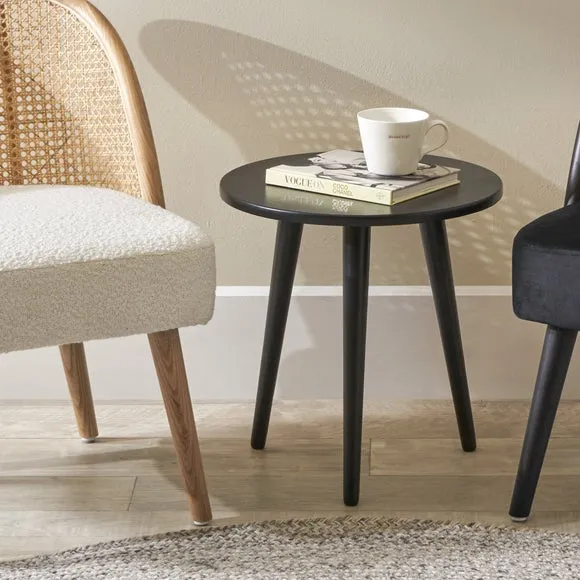 Side Table with Classic Design - Black, Pine image