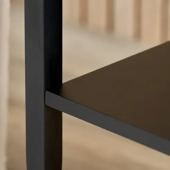 Side Table with Cut-out Detail - Black, Wood
