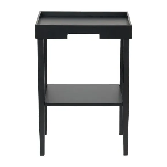 Side Table with Cut-out Detail - Black, Wood