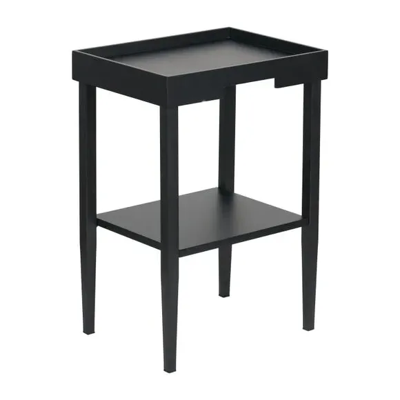 Side Table with Cut-out Detail - Black, Wood