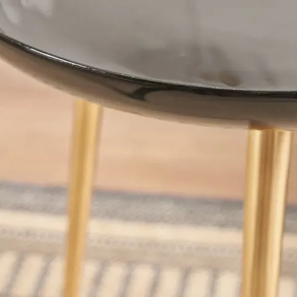 Side Table with Enamelled Top - Black, Metal