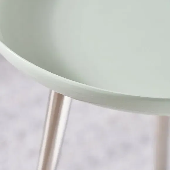 Side Table with Enamelled Top - Sage, Metal