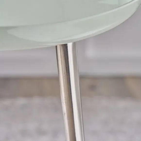 Side Table with Enamelled Top - Sage, Metal
