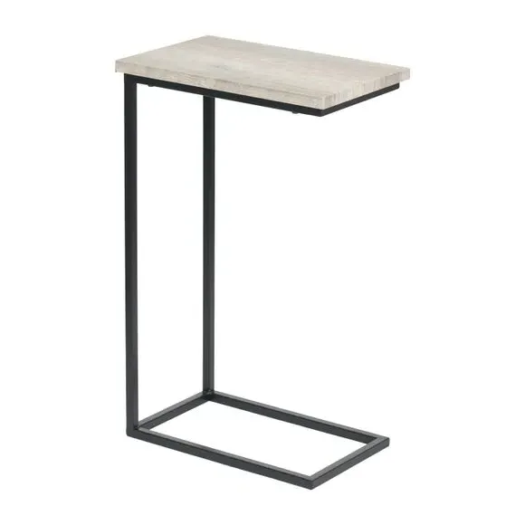 Side Table with Shelf - Black, Wood Veneer