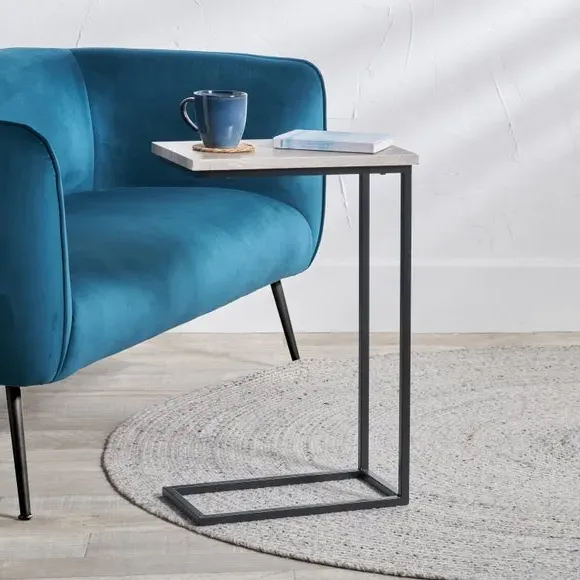 Side Table with Shelf - Black, Wood Veneer image