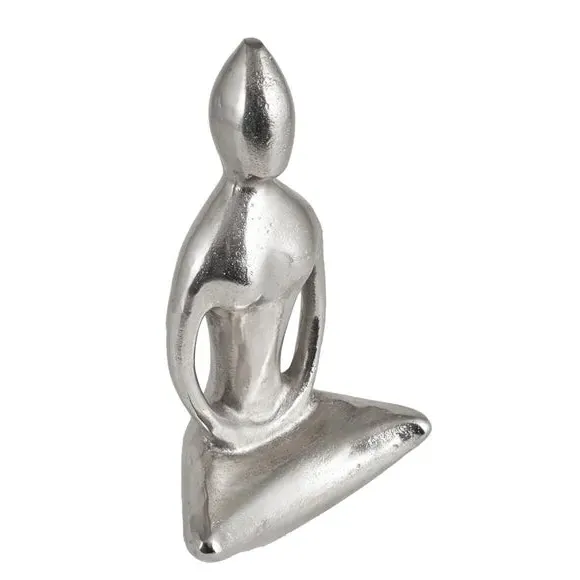 Sitting Yoga Pose Ornament - Silver, Metal