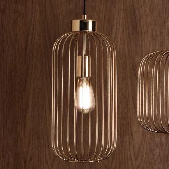 Slim Pendant Light - Gold, Wire