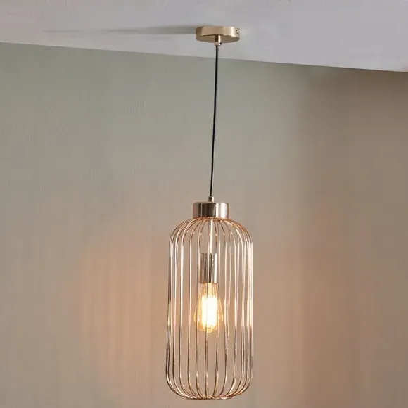 Slim Pendant Light - Gold, Wire image