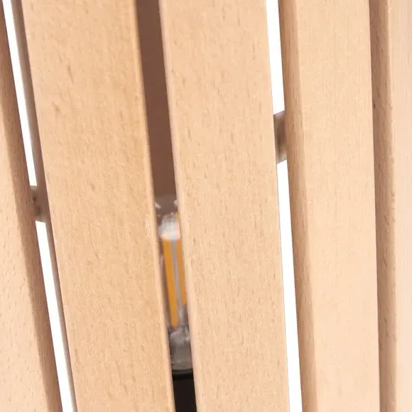 Small Lantern Table Lamp - Natural, Wood