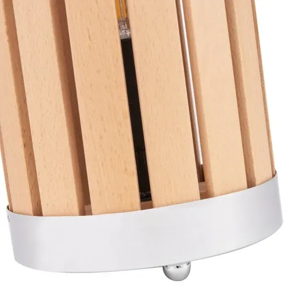 Small Lantern Table Lamp - Natural, Wood