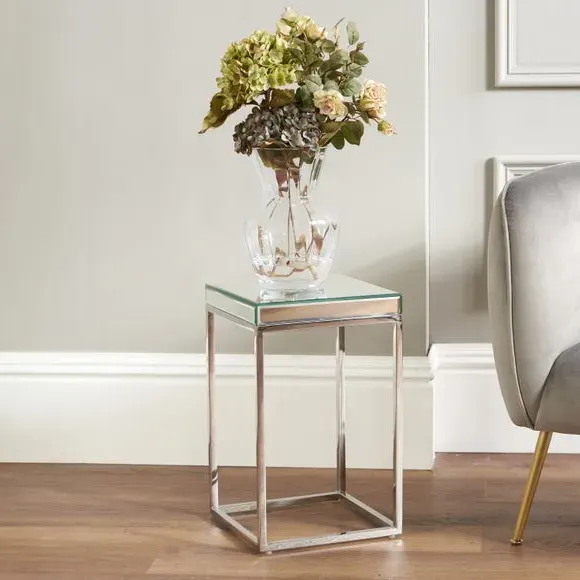 Small Square Side Table - Silver, Mirrored Glass image