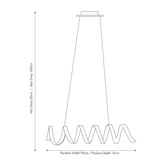 Spiral Pendant Light with LED - Grey