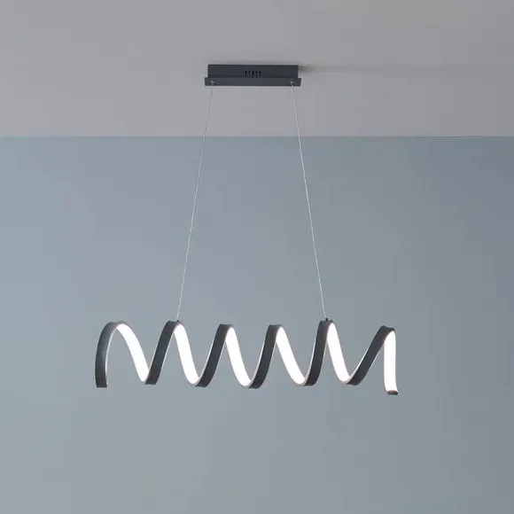 Spiral Pendant Light with LED - Grey