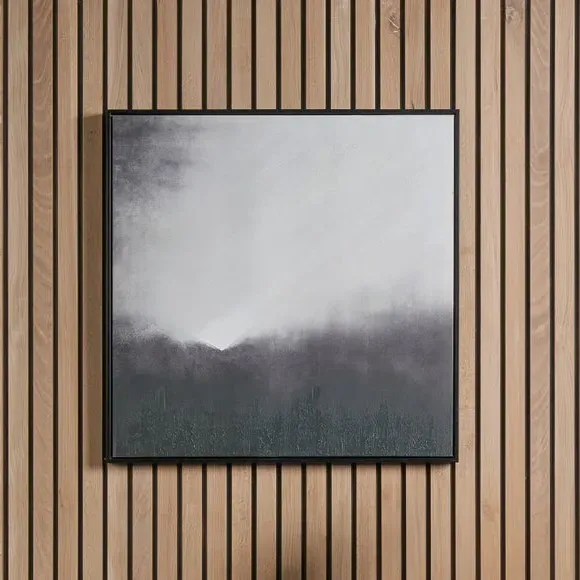 Square Framed Canvas Abstract Art - Black Frame image