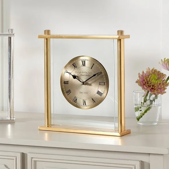 Square Mantel Clock - Gold, Transparent image
