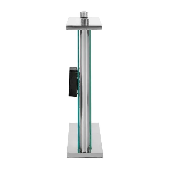 Square Mantel Clock - Nickel, Transparent