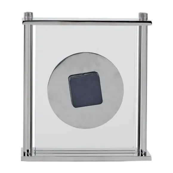 Square Mantel Clock - Nickel, Transparent