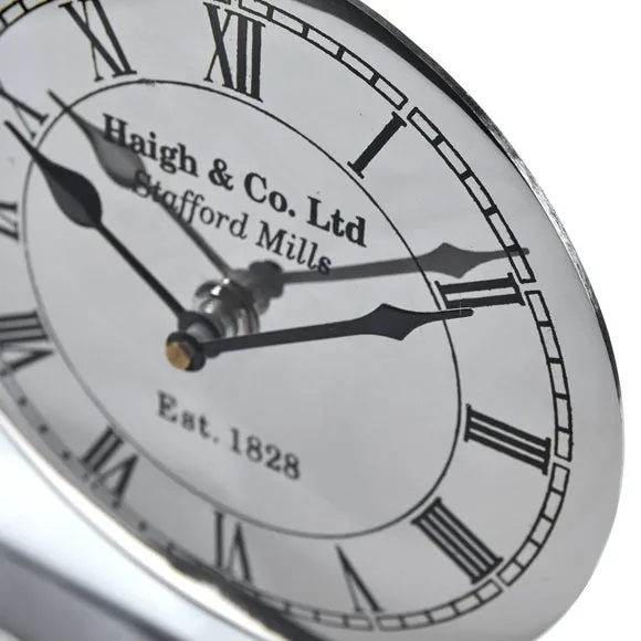 Square Mantel Clock - Nickel, Transparent
