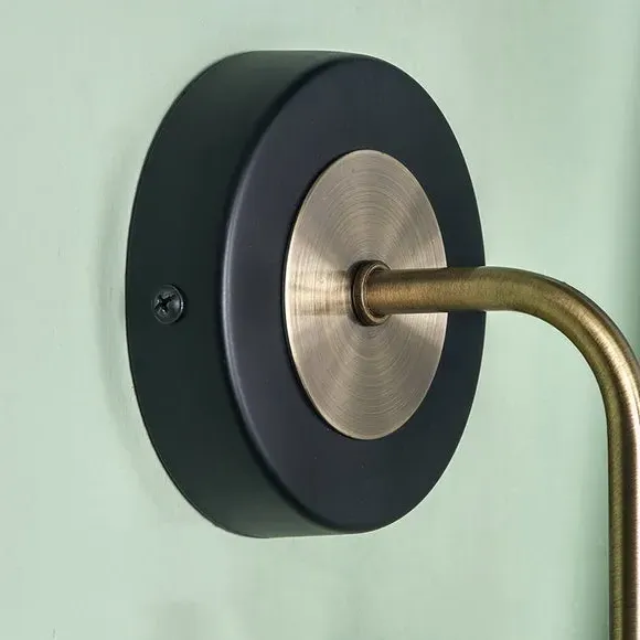 Square Oval Wall Light - Black, Metal & Glass