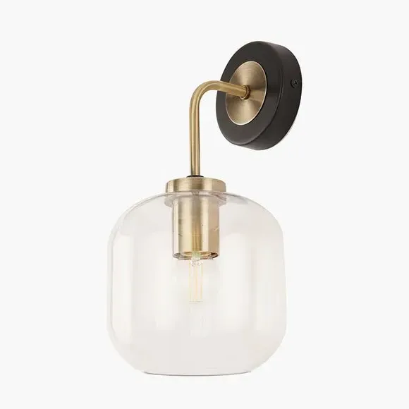 Square Oval Wall Light - Black, Metal & Glass