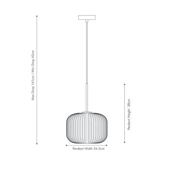 Squoval Pendant Light Ribbed - White, Glass