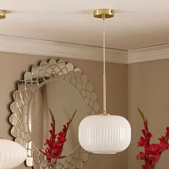 Squoval Pendant Light - White, Glass image