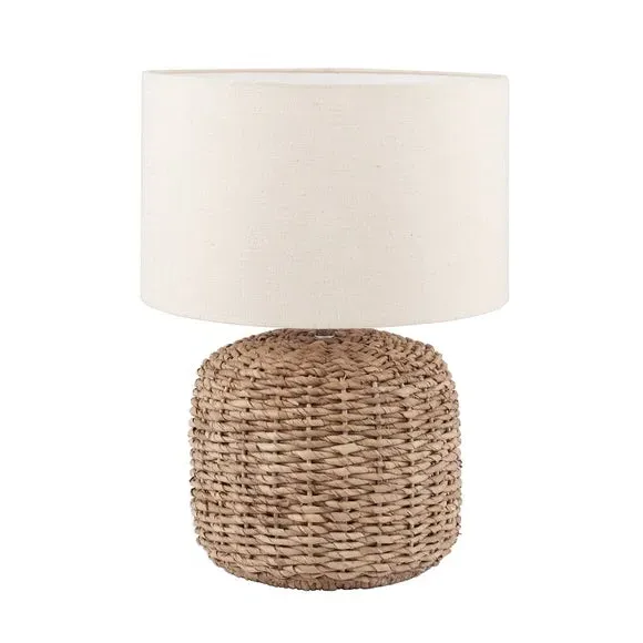 Squoval Table Lamp with Shade - Natural, Jute