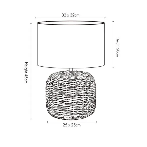 Squoval Table Lamp with Shade - Natural, Jute