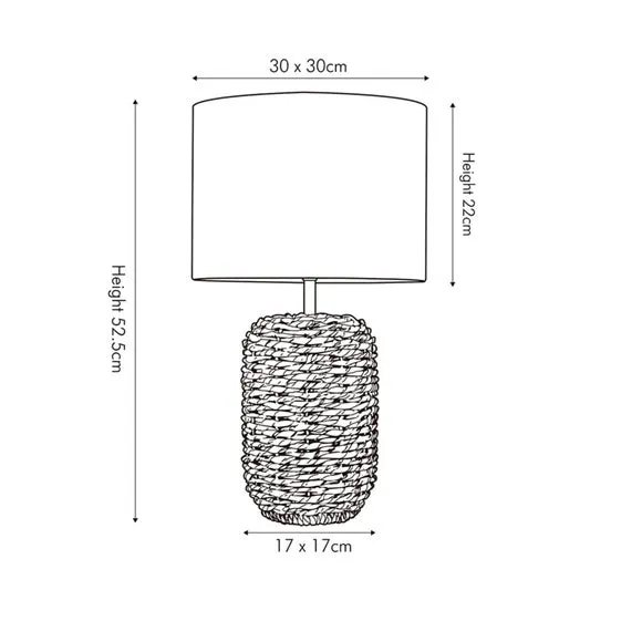 Squoval Table Lamp with Shade - Natural, Jute