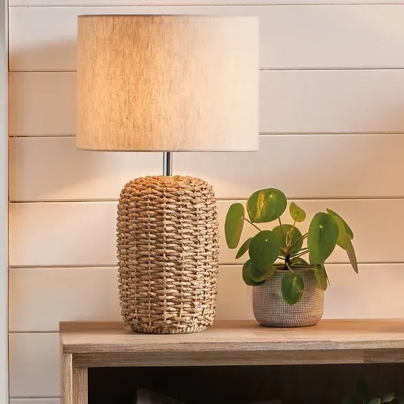 Squoval Table Lamp with Shade - Natural, Jute image