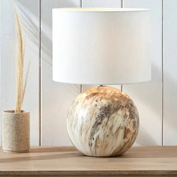 Stone Effect Table Lamp - Natural, Ceramic