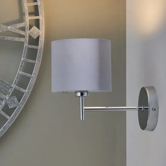 Straight Arm Wall Light - Silver, Chrome image