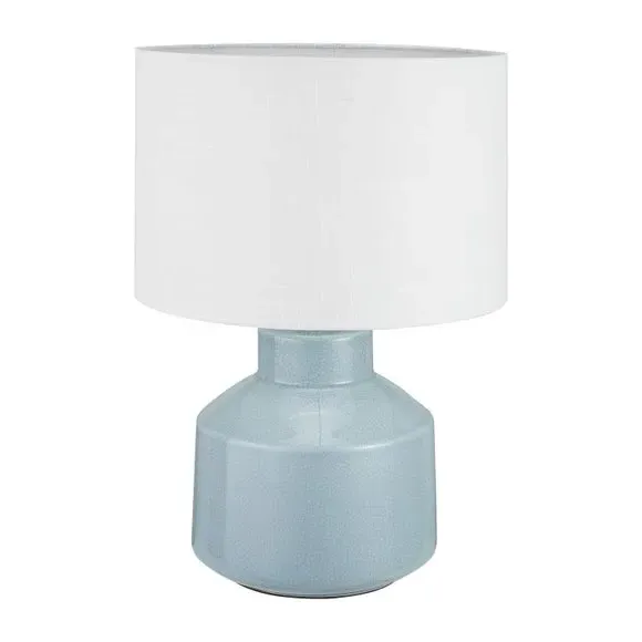 Table Lamp with Crackle Effect - Blue, Ceramic