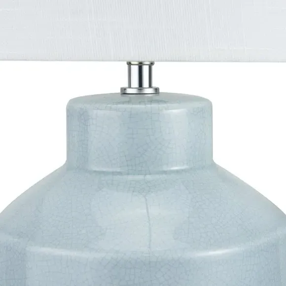Table Lamp with Crackle Effect - Blue, Ceramic