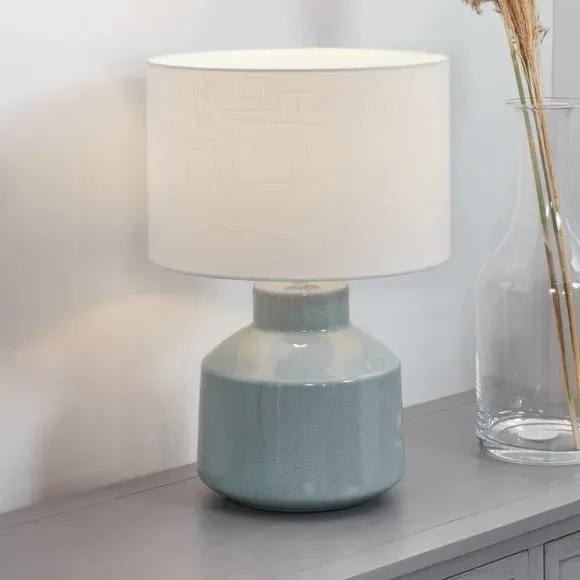 Table Lamp with Crackle Effect - Blue, Ceramic image