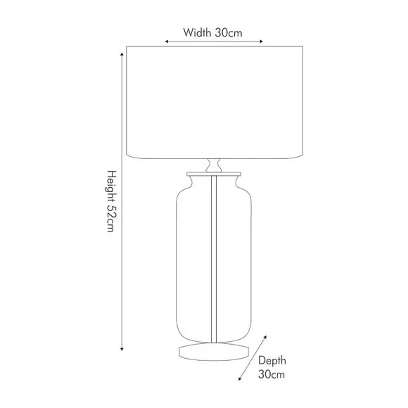 Table Lamp with Fabric Shade - Gold, Glass