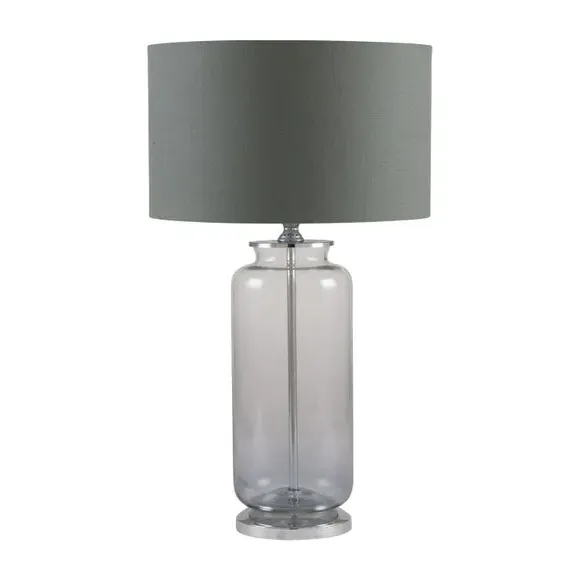 Table Lamp with Fabric Shade - Silver, Glass