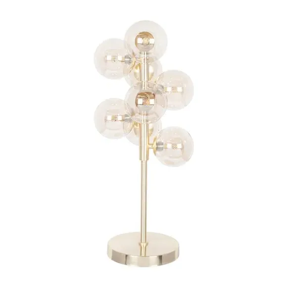 Table Lamp with Glass Orbs - Gold, Metal