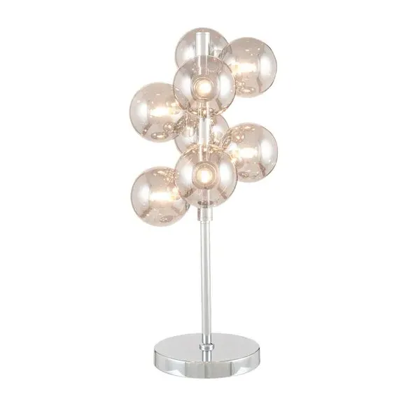 Table Lamp with Glass Orbs - Silver, Metal