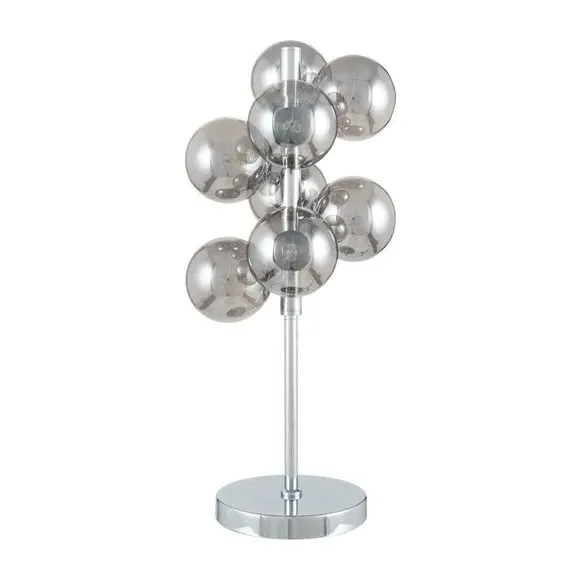 Table Lamp with Glass Orbs - Silver, Metal