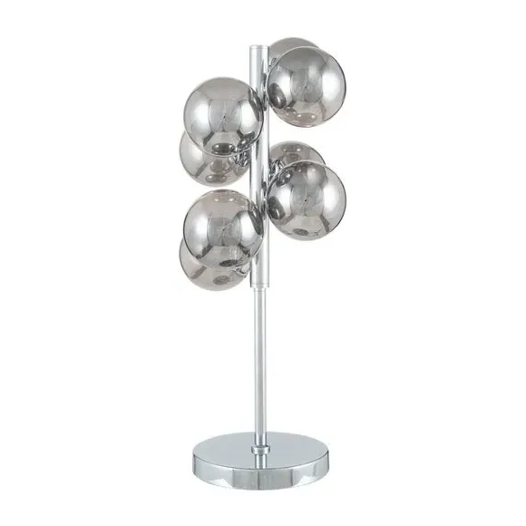 Table Lamp with Glass Orbs - Silver, Metal