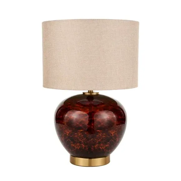 Table Lamp with Inline Switch - Taupe, Glass