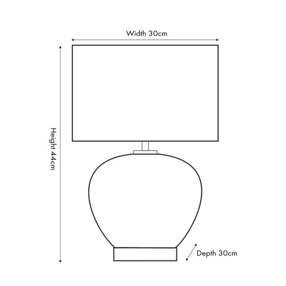 Table Lamp with Inline Switch - Taupe, Glass