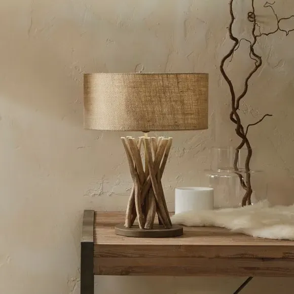 Table Lamp with Jute Shade - Beige, Driftwood image