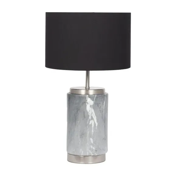 Table Lamp with Metal Detail - Grey, Marble