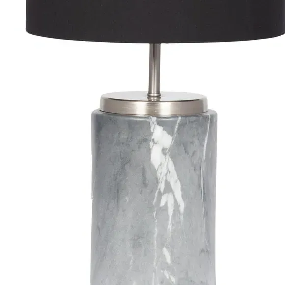 Table Lamp with Metal Detail - Grey, Marble