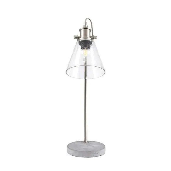 Table Lamp with Pivoting Head - Silver, Concrete